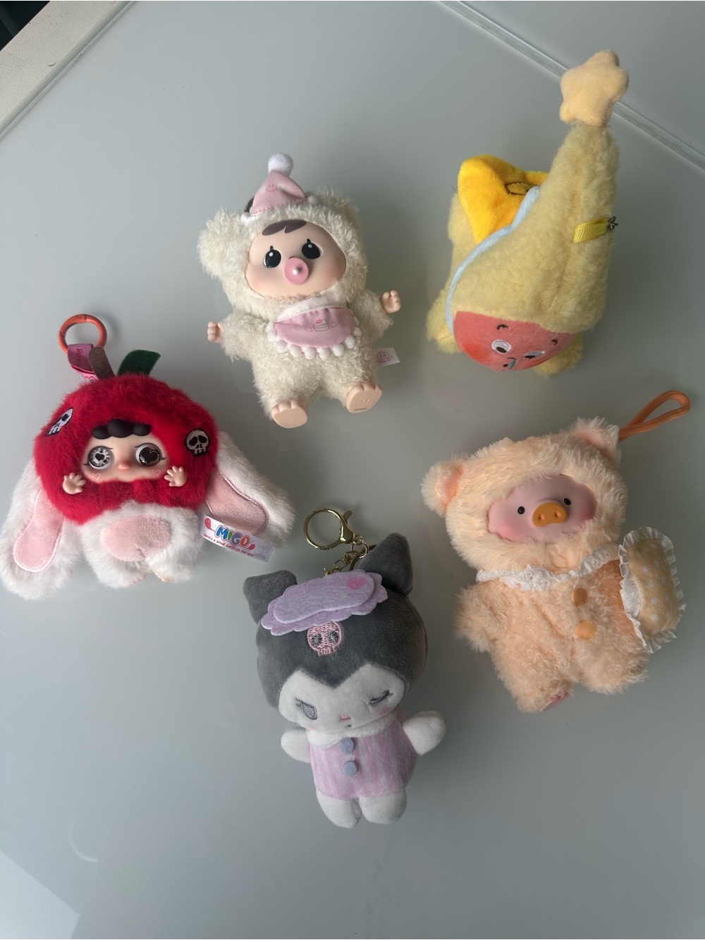 5 like new plush charms - Kuromi Migo Secret Twinkle Twinkle Bear Pig Popmart